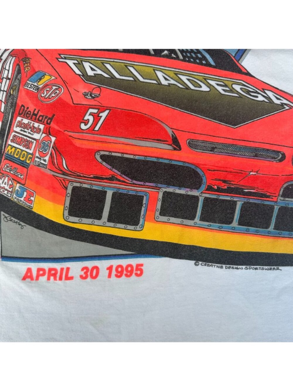 Vintage 90s NASCAR Talladega SuperSpeedway T-Shirt Racing 1995 Single Stitch 3XL - Picture 3 of 5